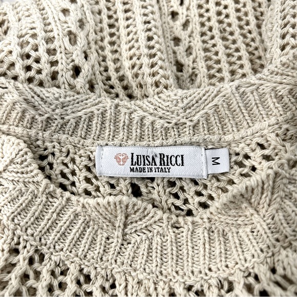 Italian Made Cotton Knit Slouchy Sweater - Picture 6 of 8